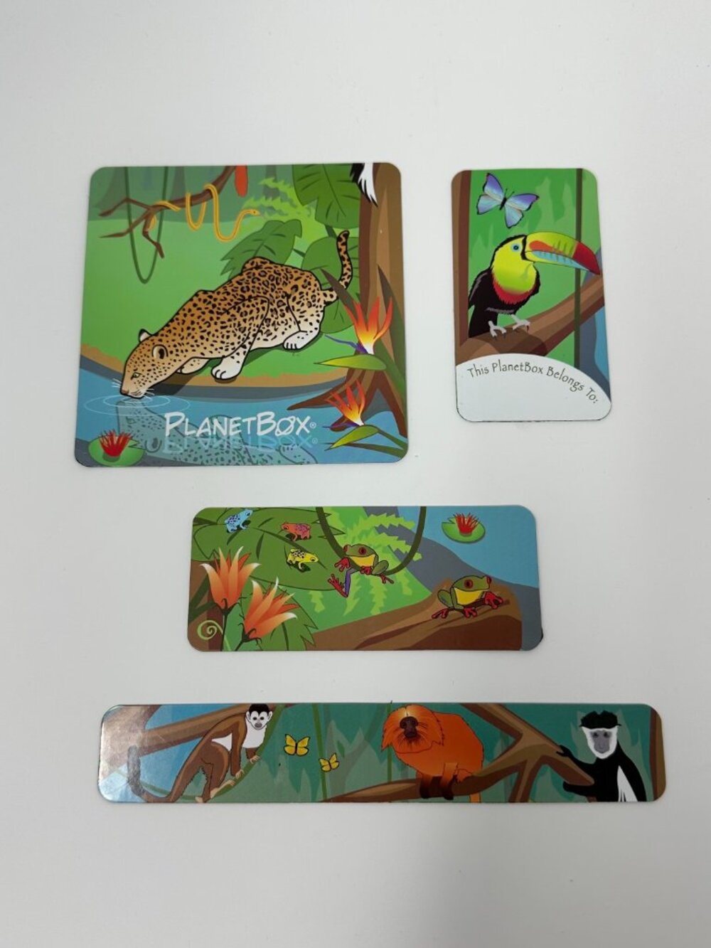 Pre-owned PlanetBox Rover Lunch Box Magnet Set, Rain Forest Frog Animal